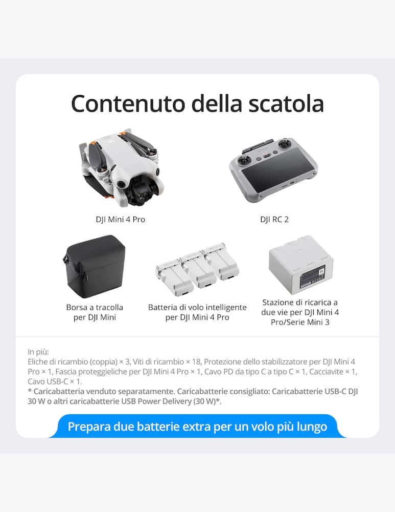 DJI Drone DJI Mini 4 Pro Fly More Combo (RC 2) - immagine 3