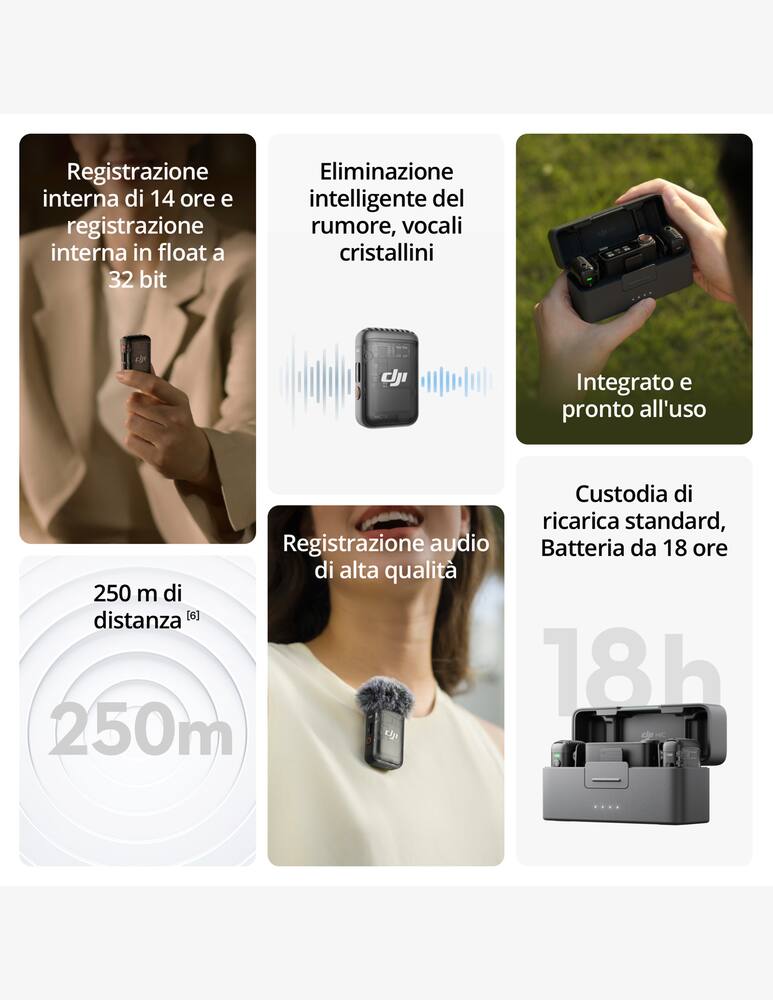 rinascente DJI Mic 2 (2 TX + 1 RX + Custodia di ricarica)