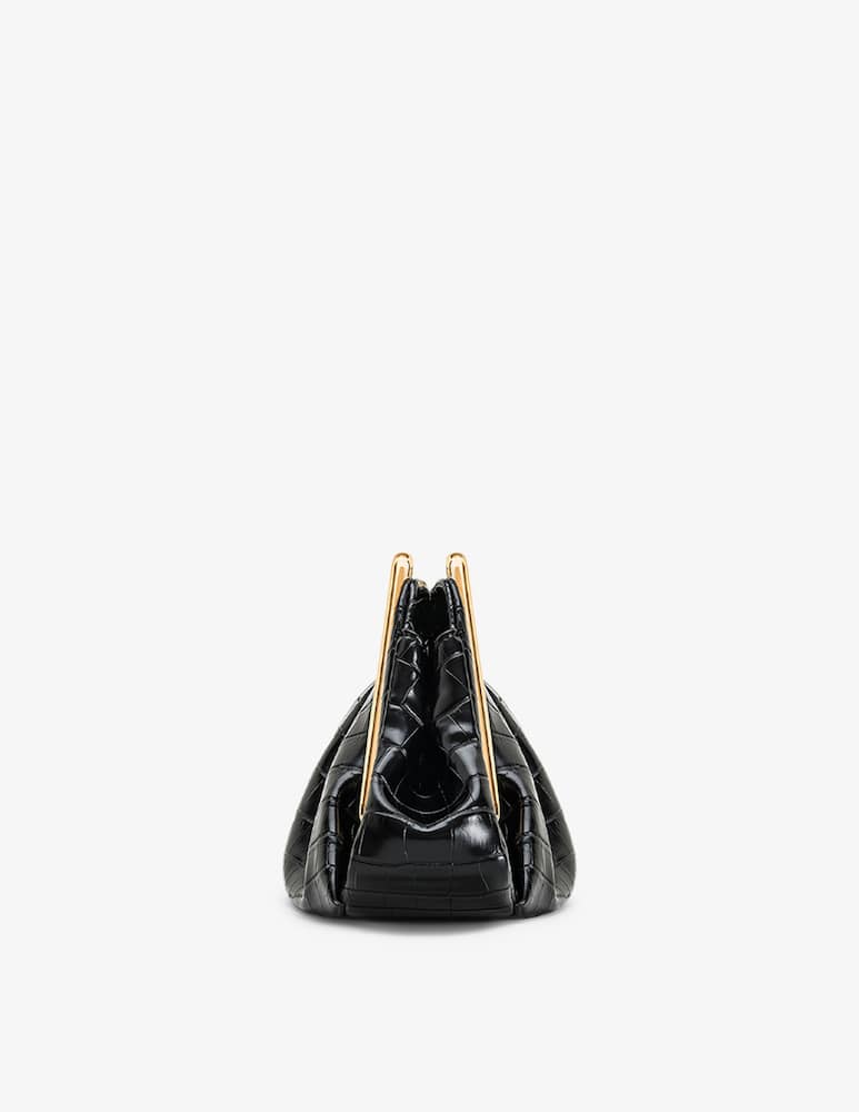 rinascente JW PEI Lila faux croc-effect frame clutch
