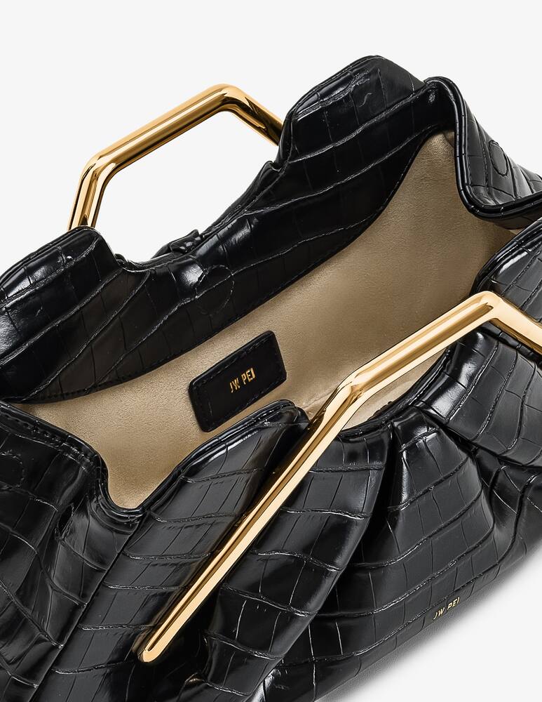 rinascente JW PEI Lila faux croc-effect frame clutch