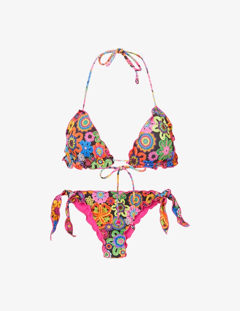 rinascente 4giveness Triangle bikini and slip frou frou