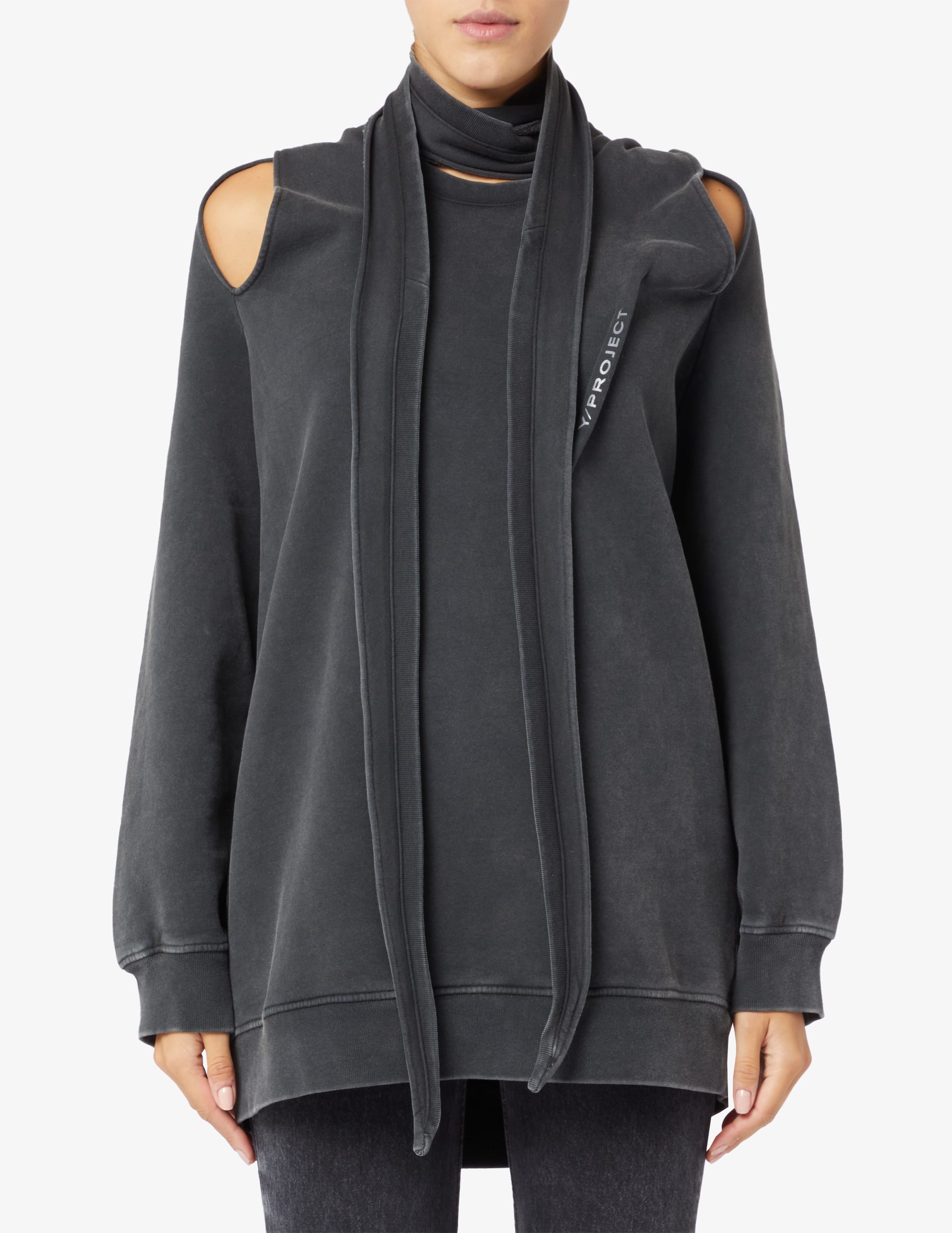 Shop Y/Project Multiscarf logo sweatshirt on Rinascente