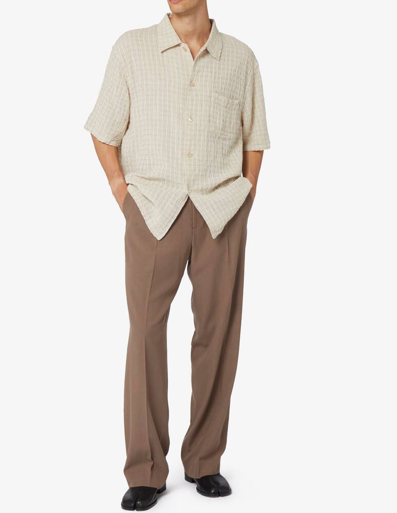 rinascente Our Legacy Short sleeve shirt box check light seersucker