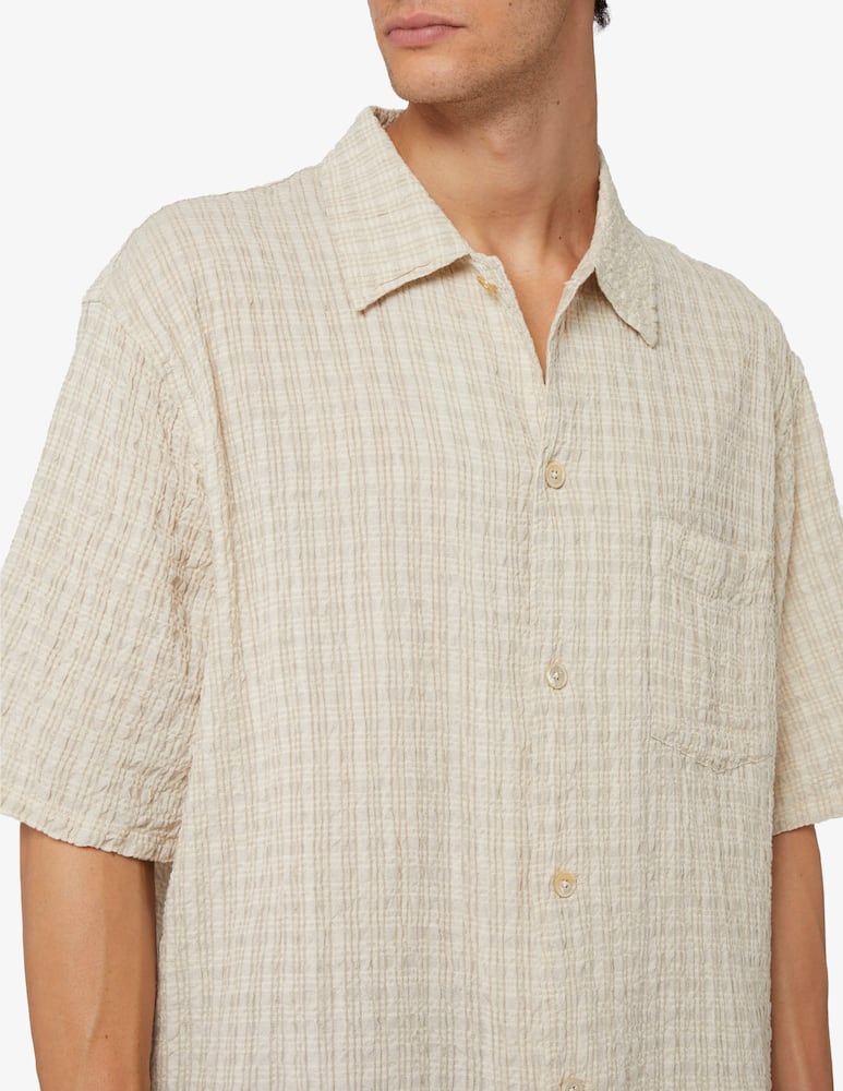 rinascente Our Legacy Short sleeve shirt box check light seersucker