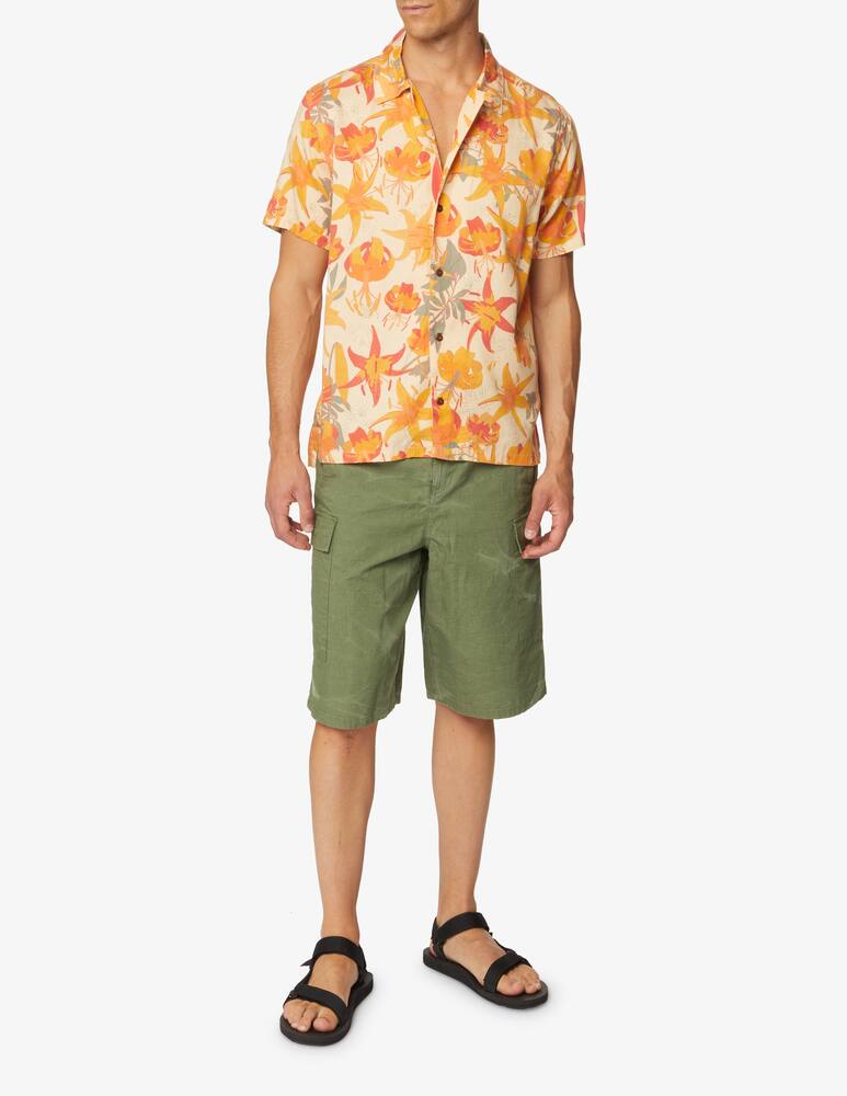 rinascente Nudie Jeans Camicia manica corta arvid lilies - beige