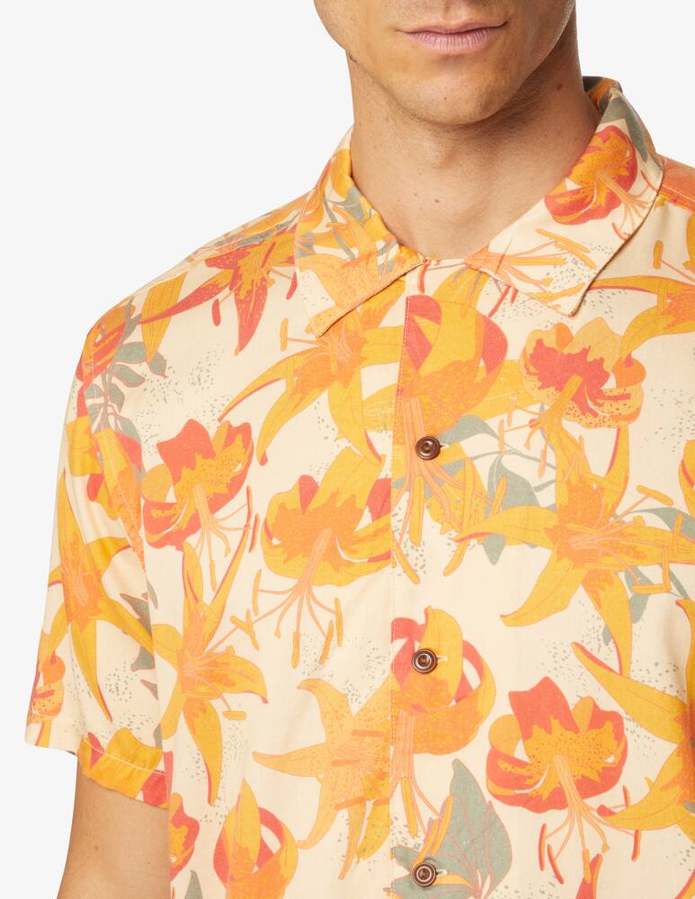 rinascente Nudie Jeans Camicia manica corta arvid lilies - beige