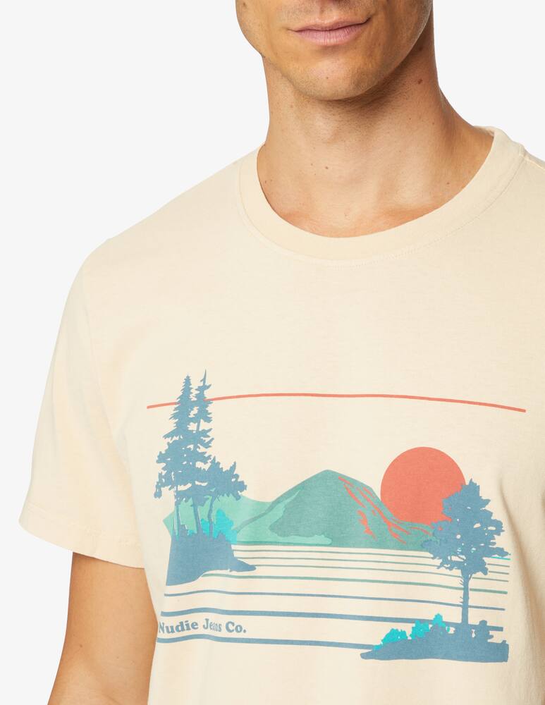 rinascente Nudie Jeans Maglietta manica corta roy shoreline - beige