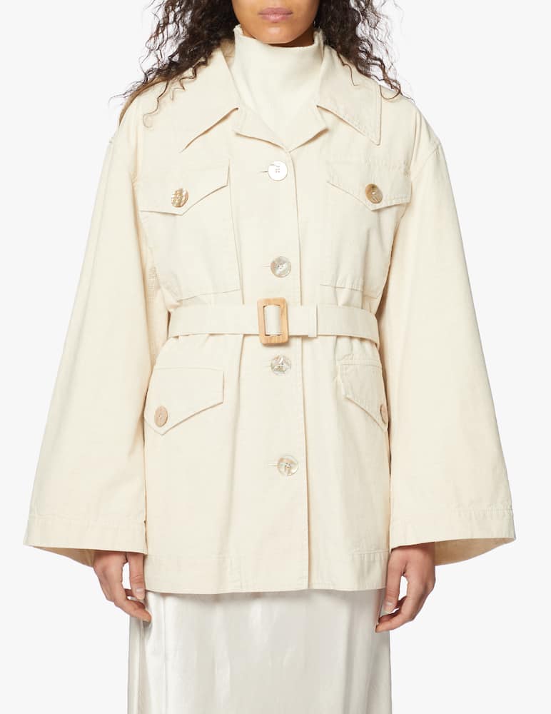 rinascente Acne Studios Overshirt in misto cotone con cintura
