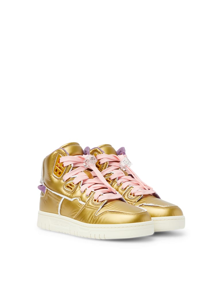 rinascente Acne Studios Face padded high-top sneakers - gold