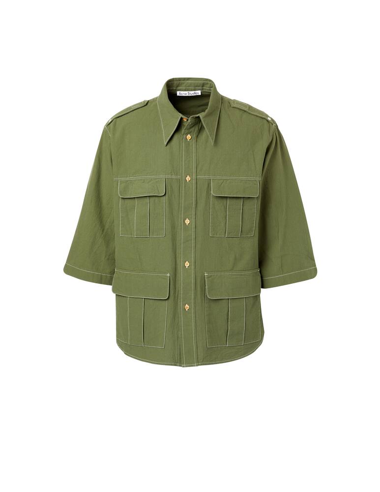 rinascente Acne Studios Camicia manica corta pockets - oliva