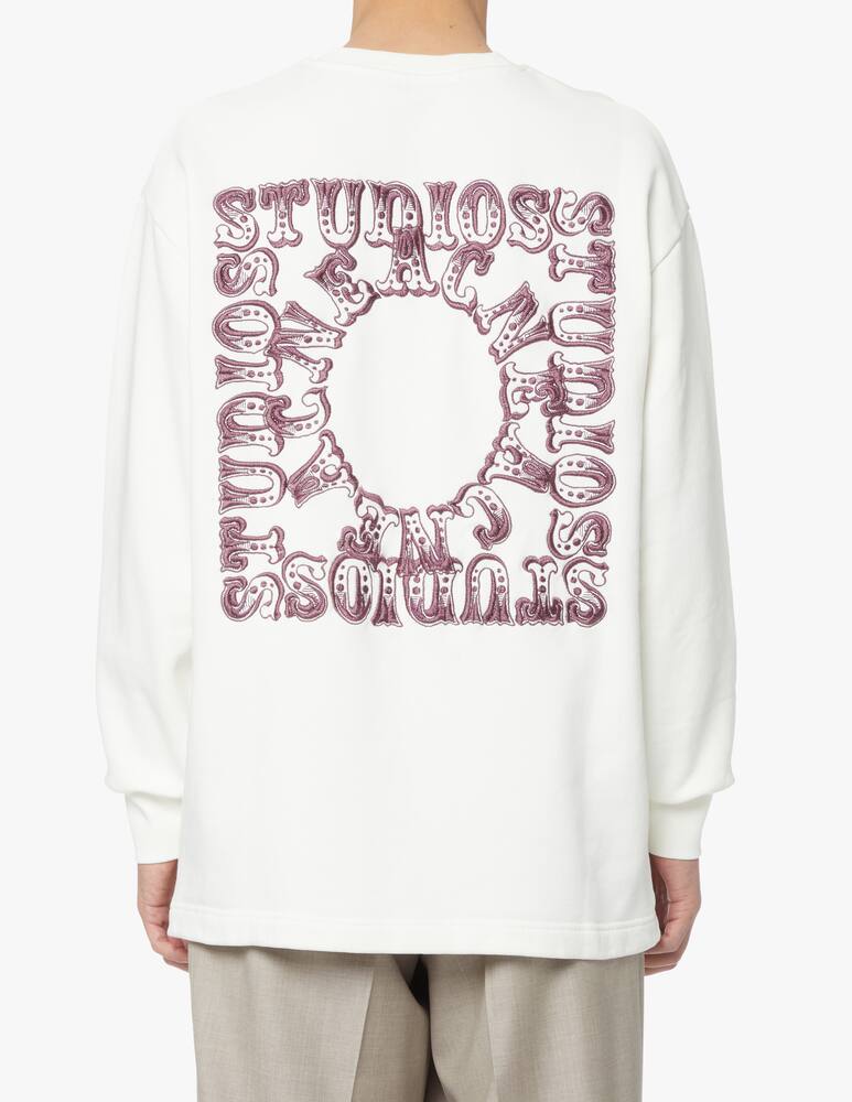 rinascente Acne Studios Felpa girocollo circus logo back - bianco