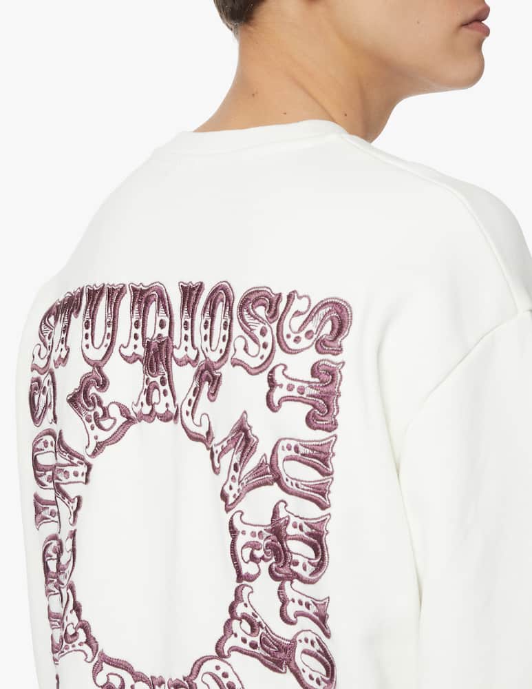 rinascente Acne Studios Felpa girocollo circus logo back - bianco