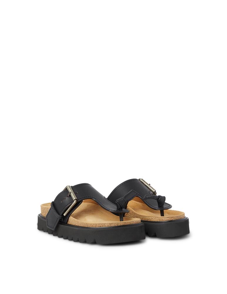 rinascente Acne Studios Sandali bassi in pelle Fussbett - nero