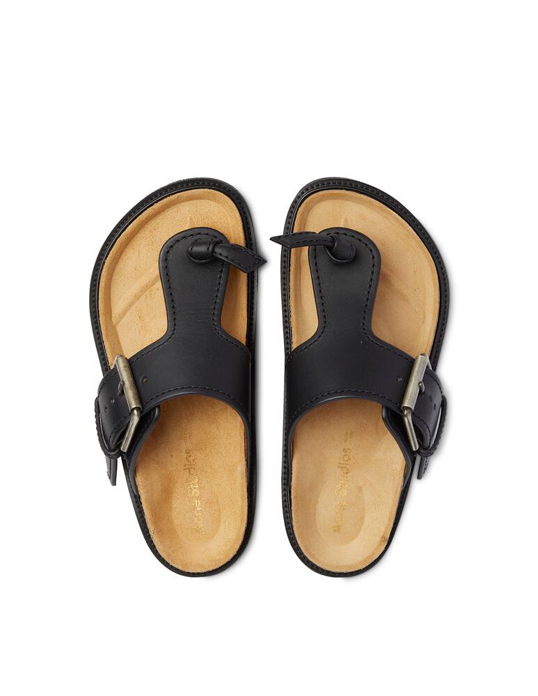 rinascente Acne Studios Sandali bassi in pelle Fussbett - nero