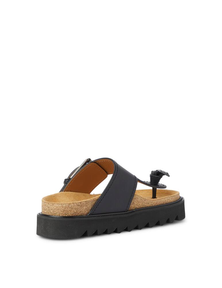 rinascente Acne Studios Sandali bassi in pelle Fussbett - nero