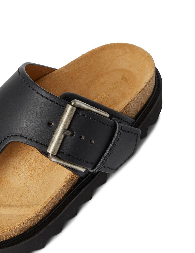 rinascente Acne Studios Sandali bassi in pelle Fussbett - nero