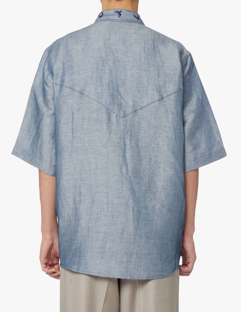 rinascente Acne Studios Camicia manica corta in denim - blu