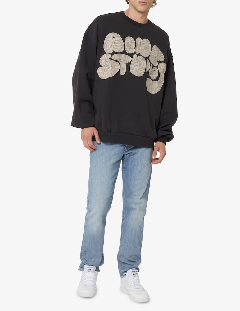 rinascente Acne Studios Maxi logo roundneck sweatshirt - Black