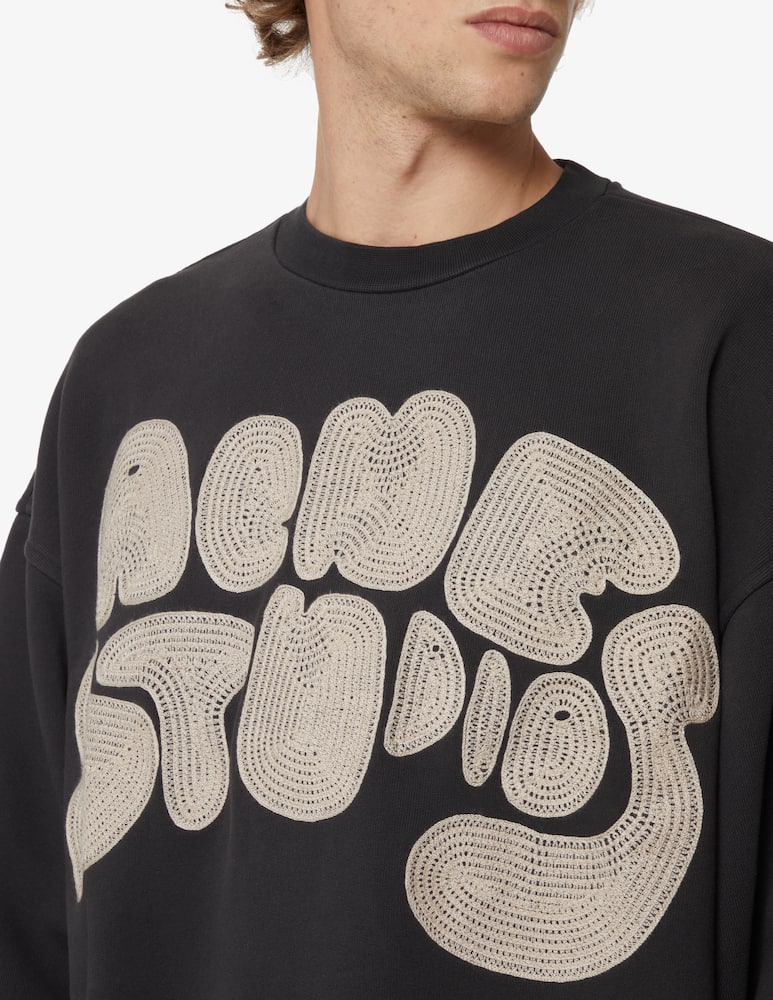rinascente Acne Studios Maxi logo roundneck sweatshirt - Black