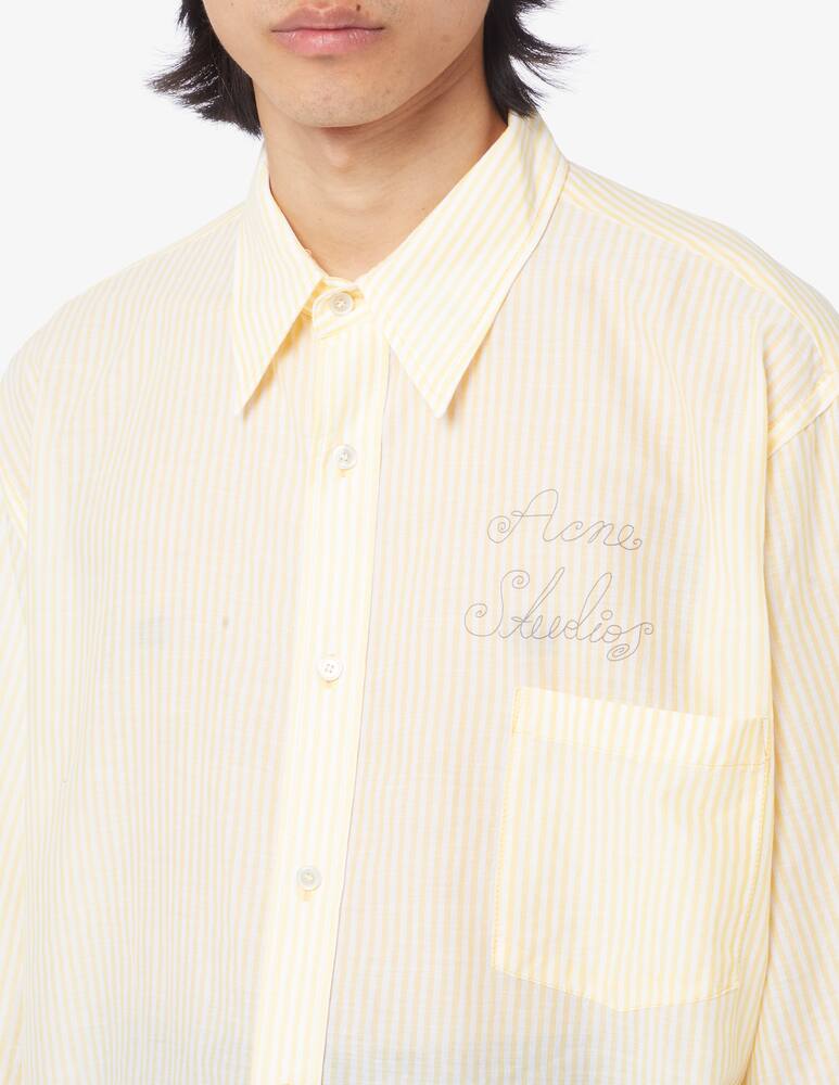 rinascente Acne Studios Camicia a maniche corte a righe con logo 