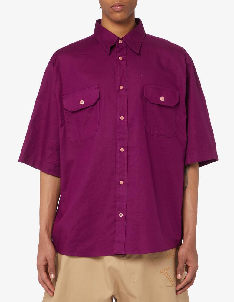 rinascente Acne Studios Cotton berry pockets shirt Red 