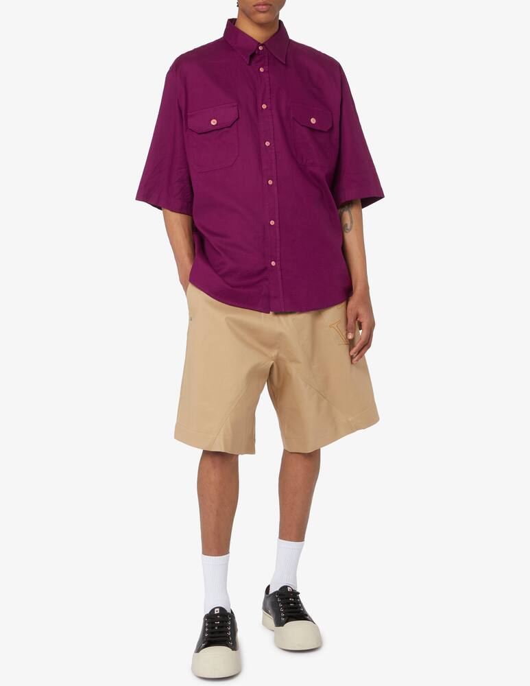 rinascente Acne Studios Cotton berry pockets shirt Red 