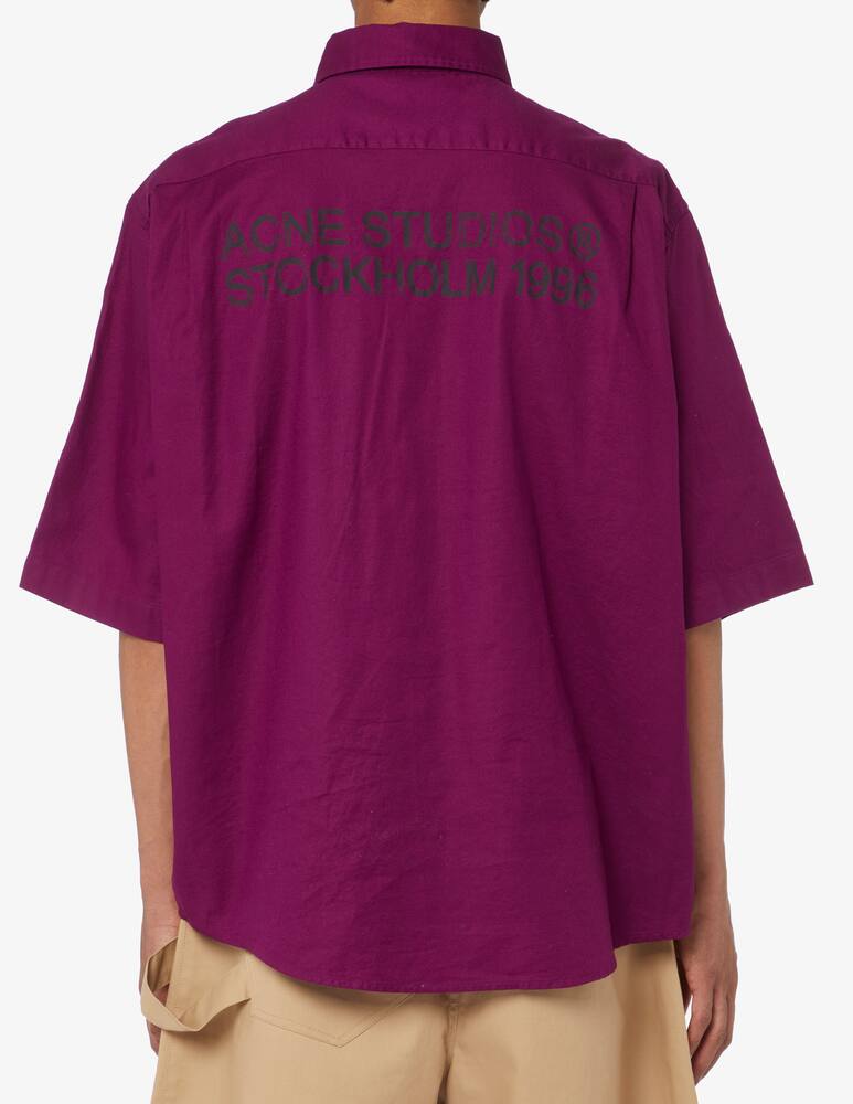 rinascente Acne Studios Cotton berry pockets shirt Red 