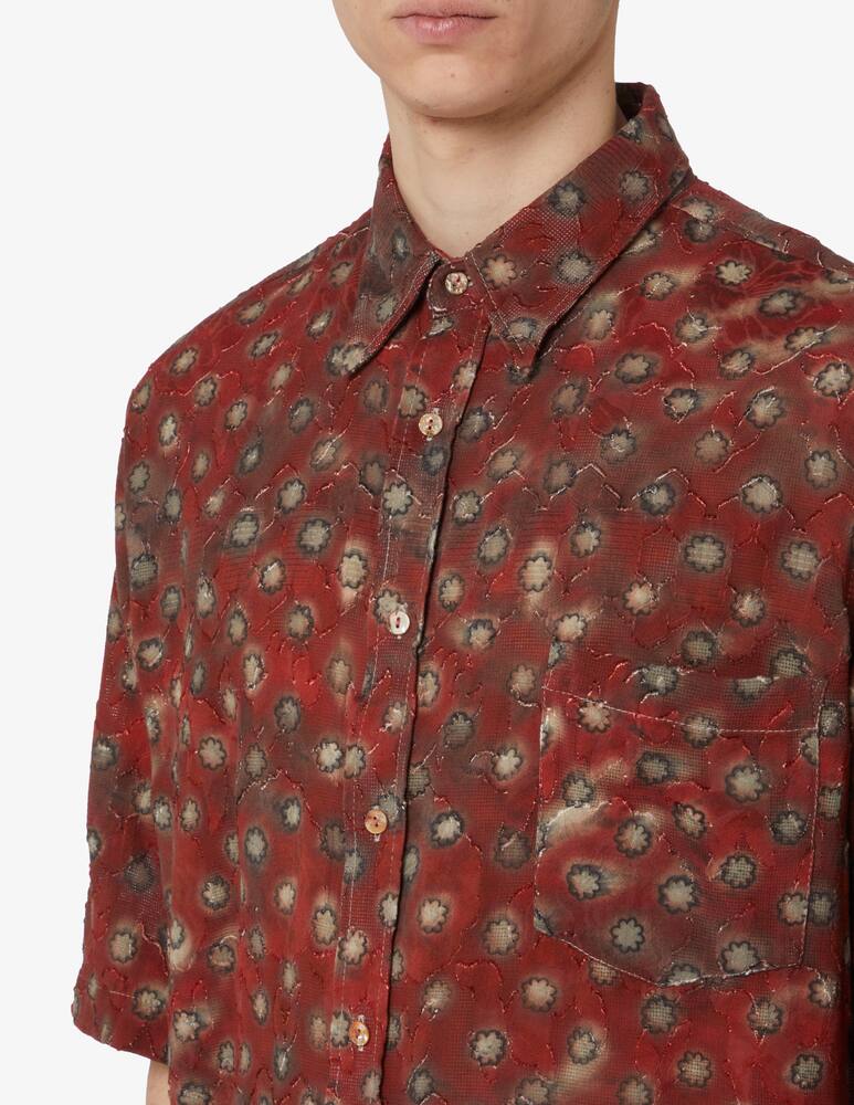rinascente Acne Studios Burgundy lace shirt 