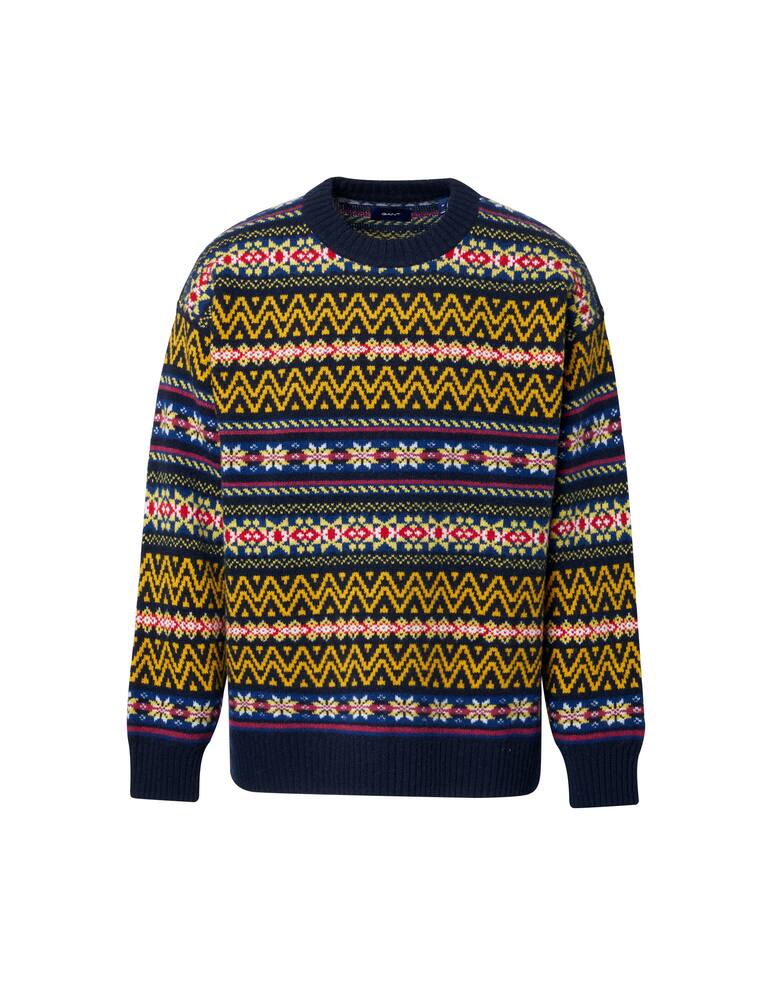 rinascente Gant Christmas greek wool roundneck jumper
