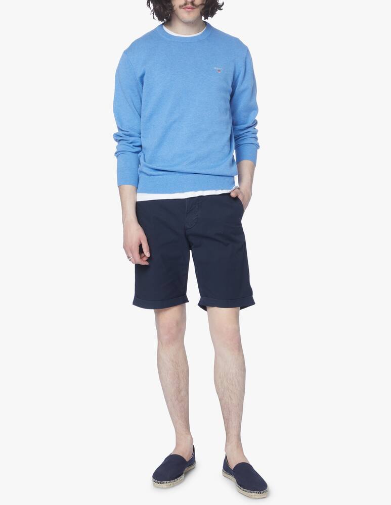 rinascente Gant Satinized cotton roundneck sweater - light blue