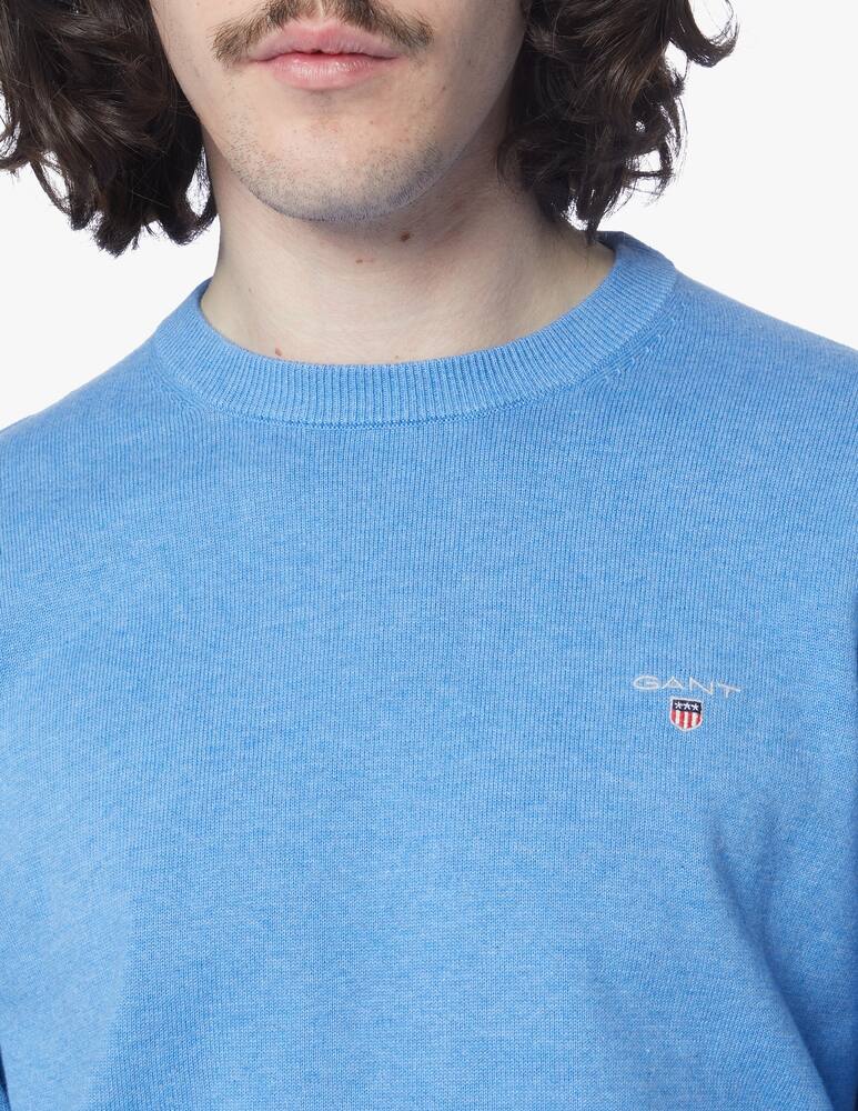 rinascente Gant Satinized cotton roundneck sweater - light blue