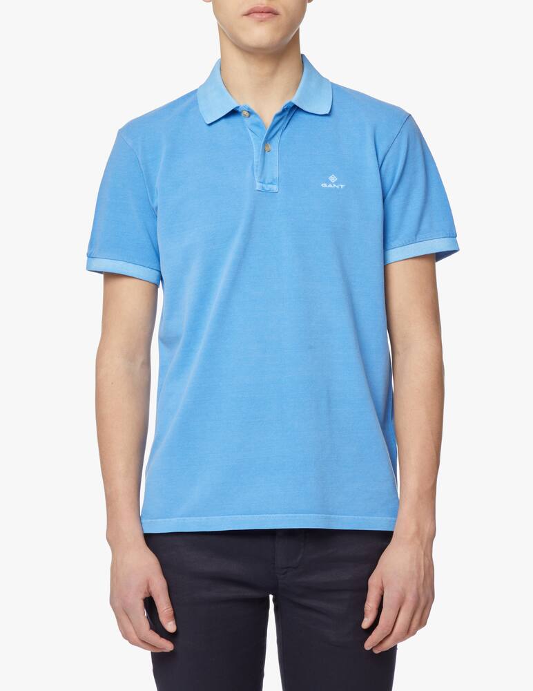 Gant Polo manica corta piquet lavata - azzurro - immagine 1 Gant Polo manica corta piquet lavata - azzurro - immagine 1