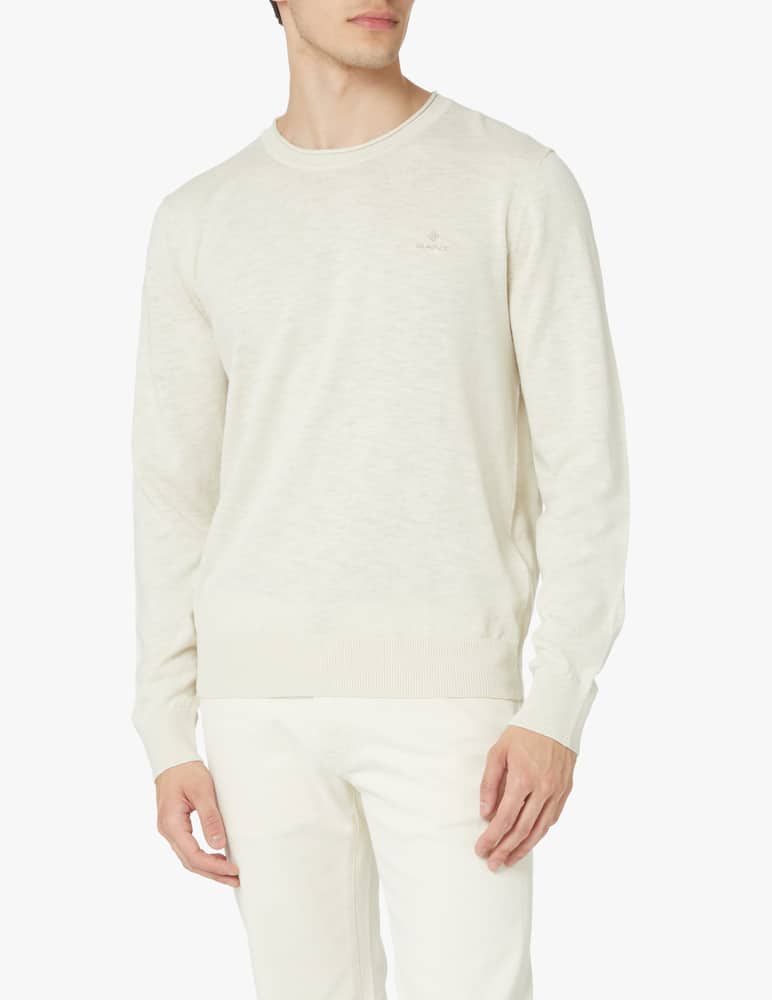 rinascente Gant Cotton linen silk roundneck sweater - beige