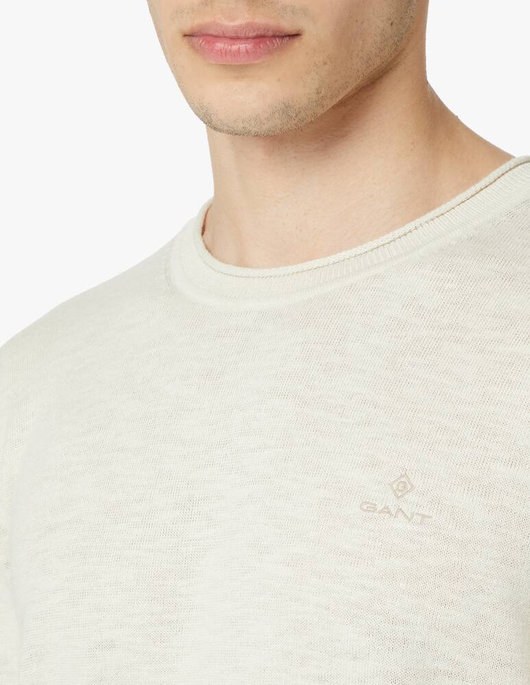 rinascente Gant Cotton linen silk roundneck sweater - beige
