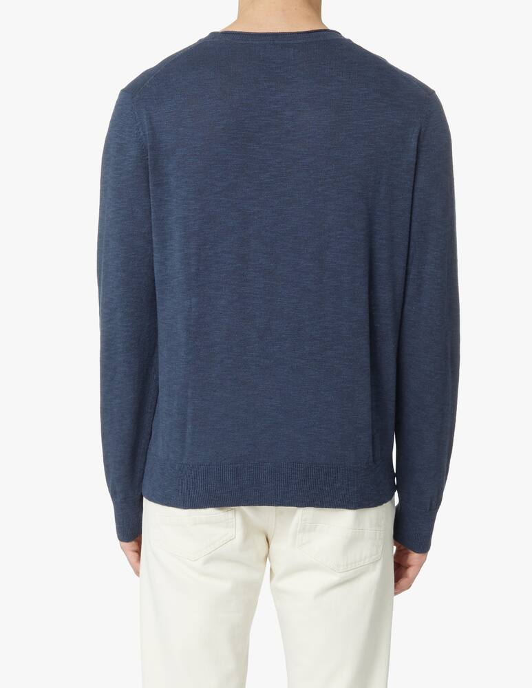 rinascente Gant Cotton linen silk roundneck sweater - blue