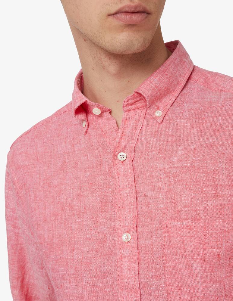 rinascente Gant Camicia manica lunga lino fiammato - rosso