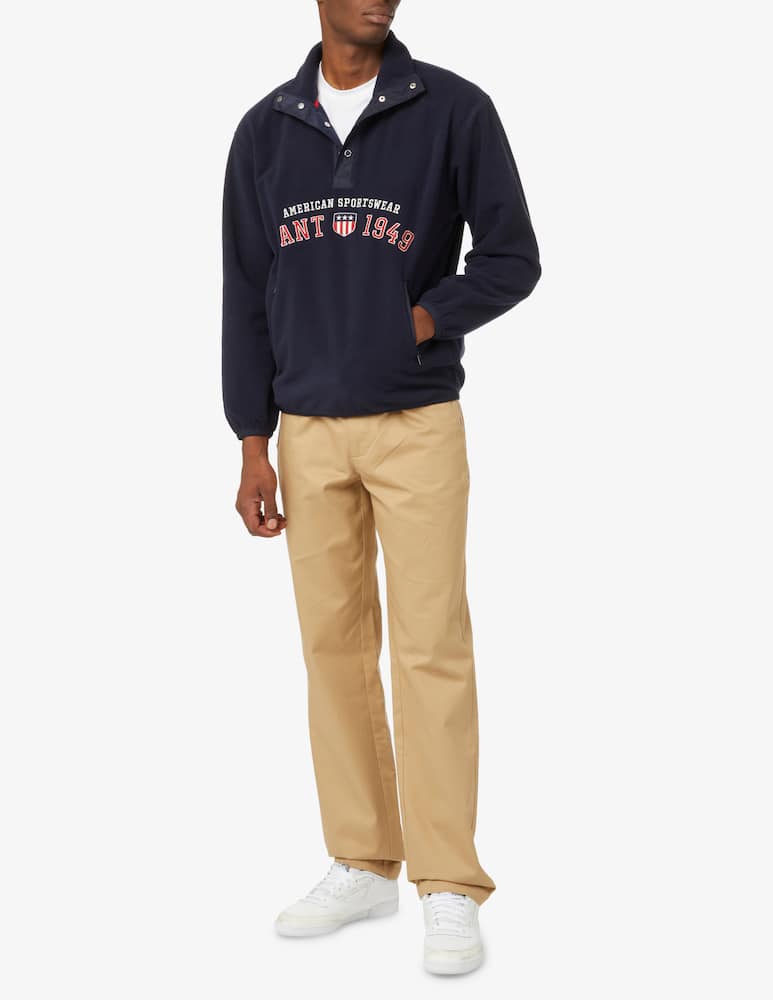 rinascente Gant Maglia pile mezza zip e bottoni taschino - Blu