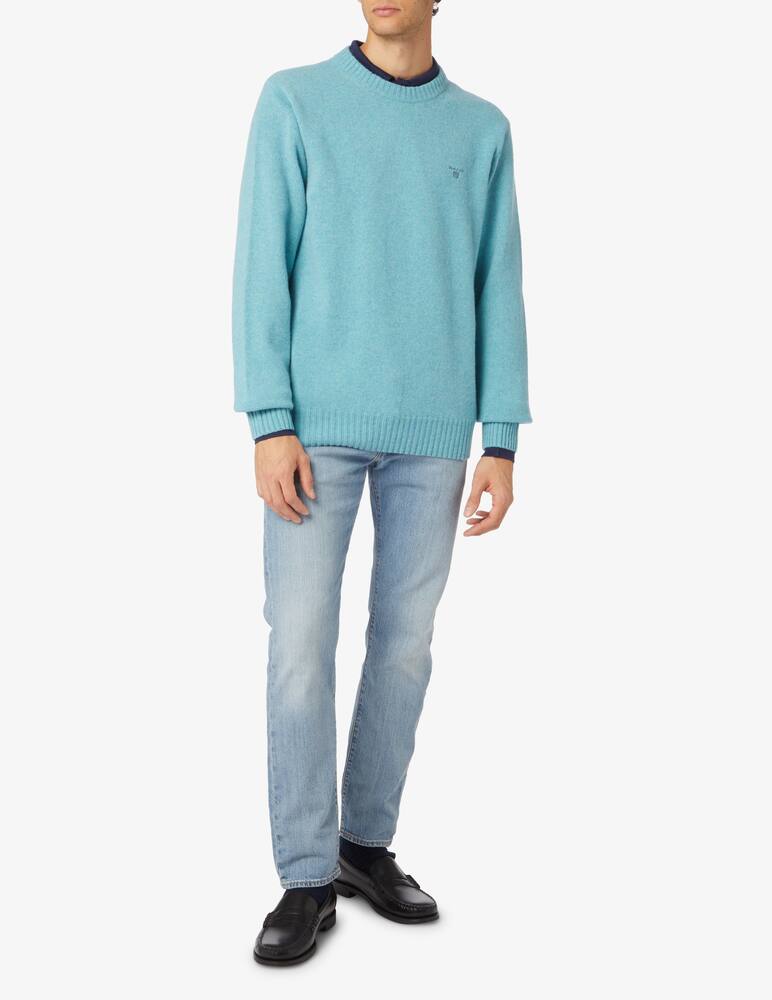 rinascente Gant Shetland wool roundneck sweater - Light blue