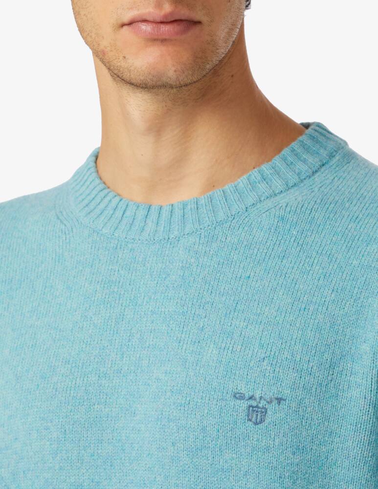 rinascente Gant Shetland wool roundneck sweater - Light blue