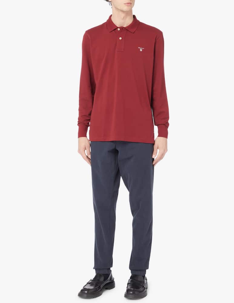 rinascente Gant Polo manica lunga piquet con logo - Rosso