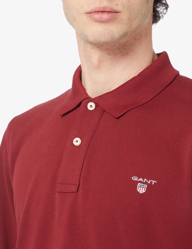 rinascente Gant Polo manica lunga piquet con logo - Rosso