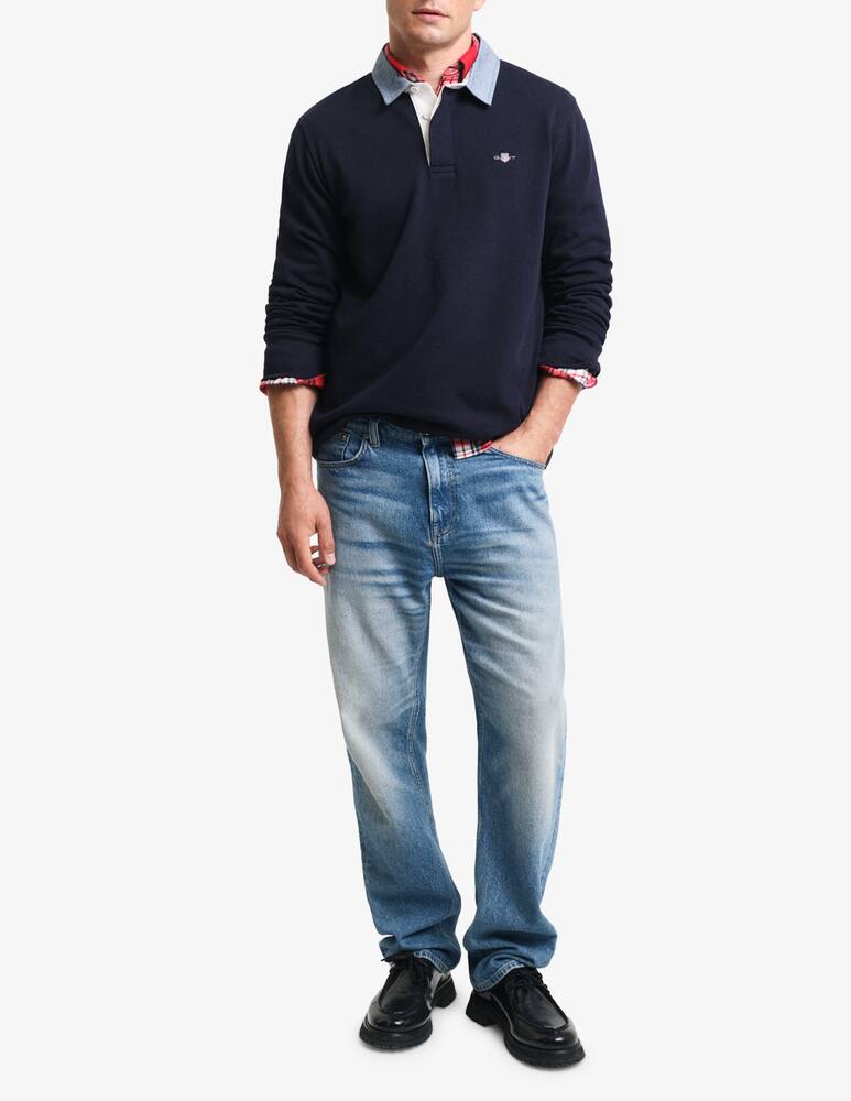 rinascente Gant Chambray long sleeve regular fit polo shirt