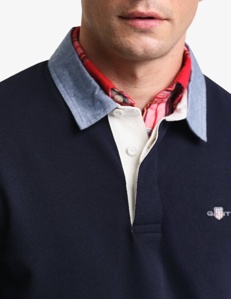 rinascente Gant Chambray long sleeve regular fit polo shirt