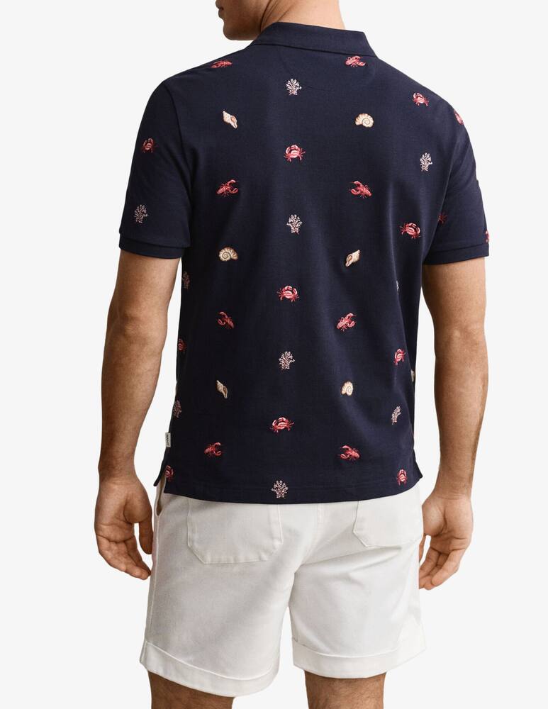 rinascente Gant Embroidered sea motif polo