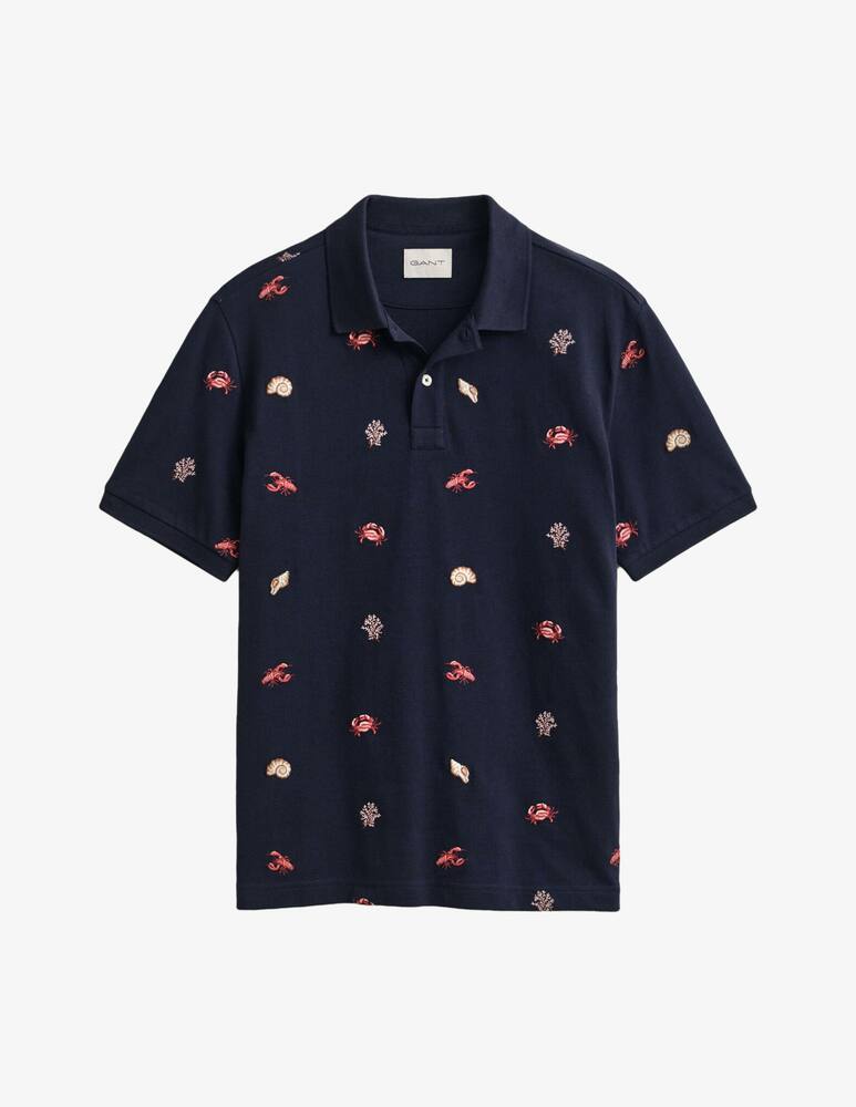 rinascente Gant Embroidered sea motif polo
