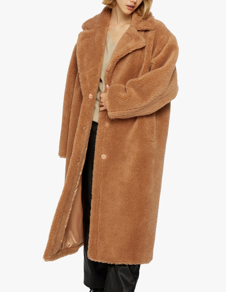 rinascente Stand Studio Maria midi teddy coat - Brown