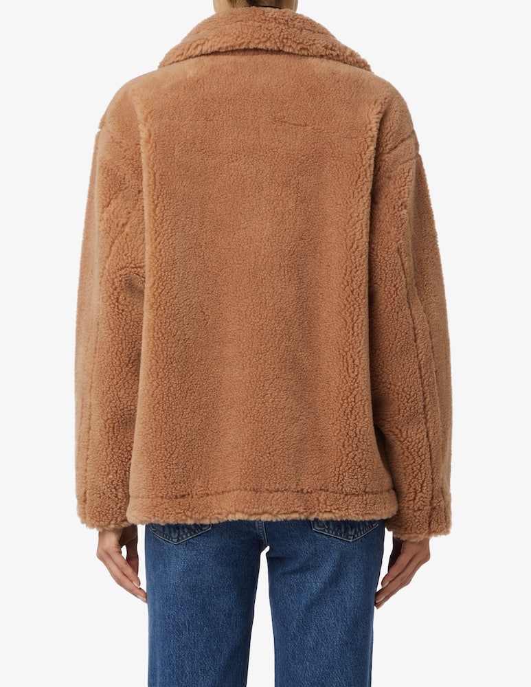 rinascente Stand Studio Marina crop teddy coat - Brown