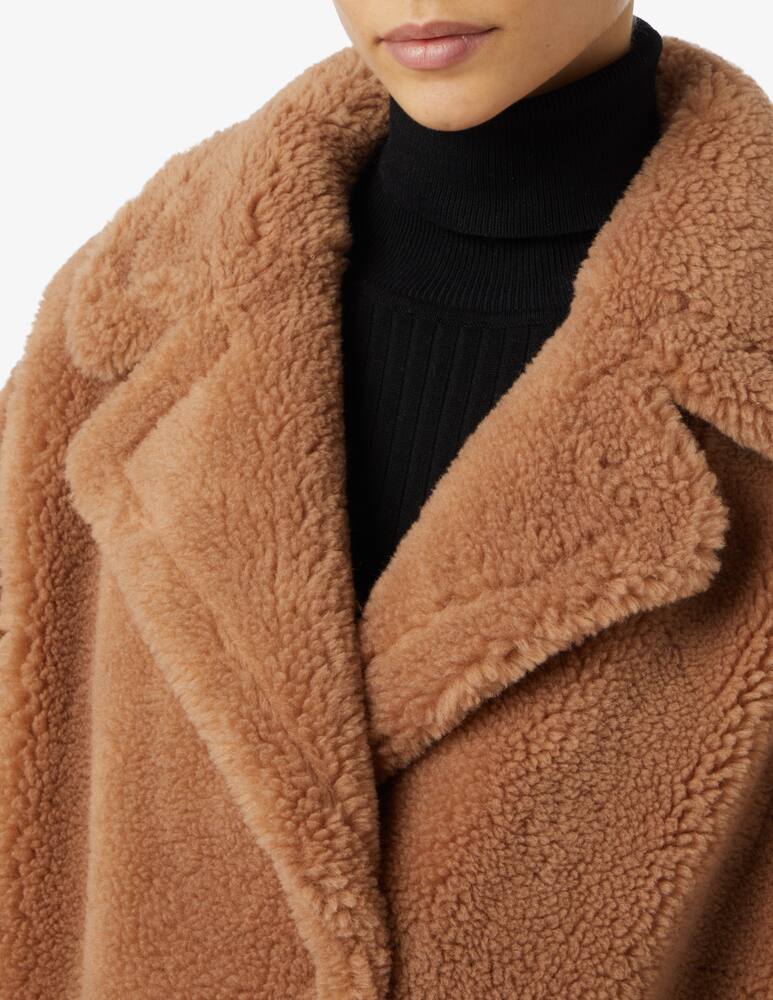 rinascente Stand Studio Marina crop teddy coat - Brown