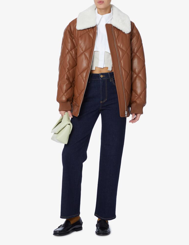 rinascente Stand Studio Autumn quilted jacket neckline teddy - Brown