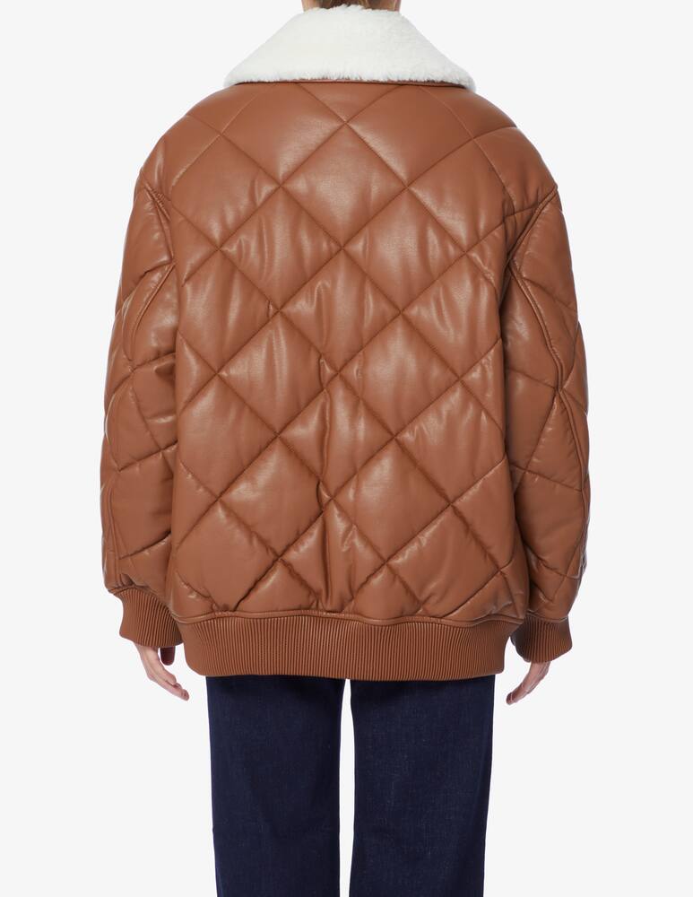 rinascente Stand Studio Autumn quilted jacket neckline teddy - Brown